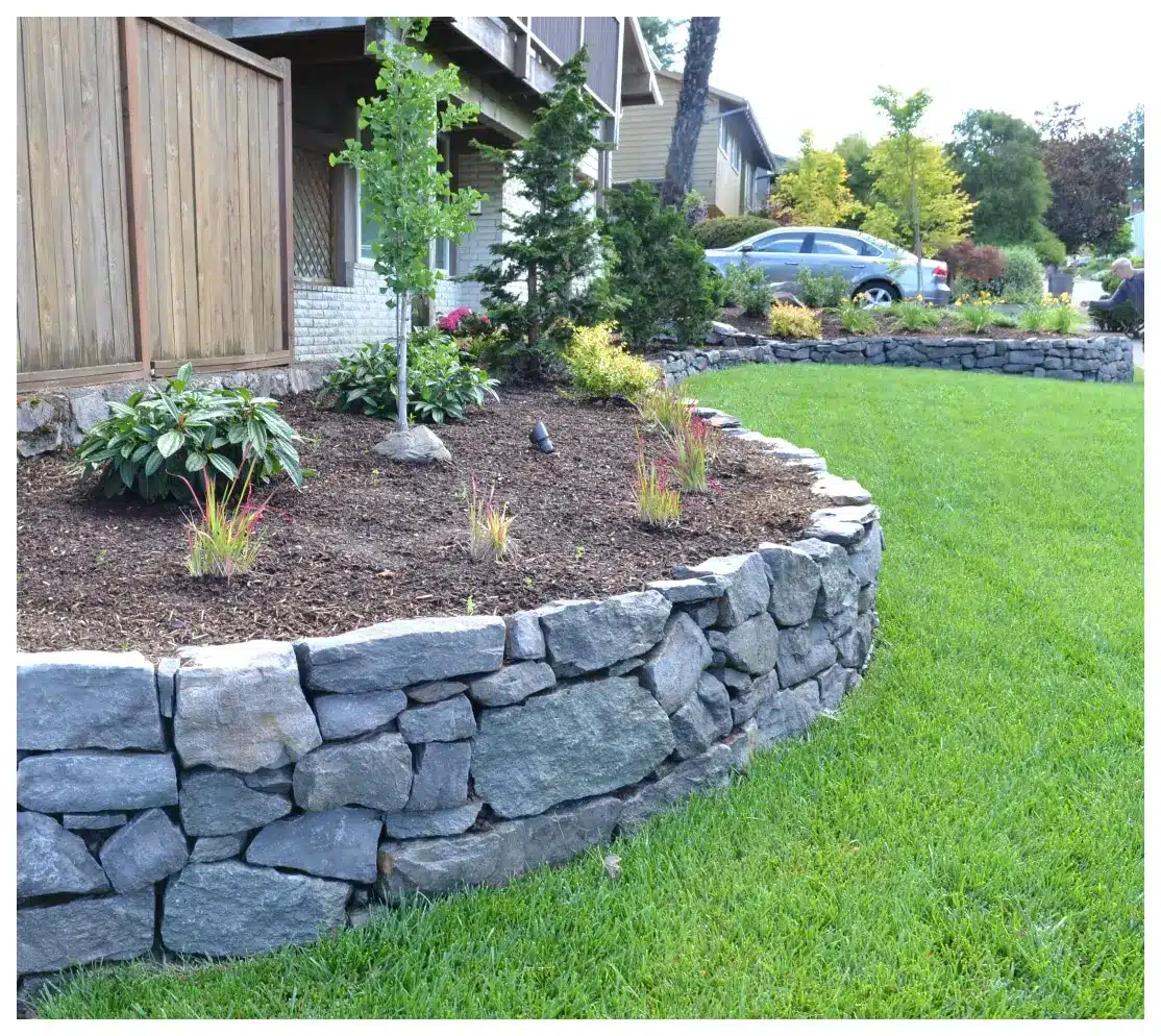 Raised flower beds and Rock Walls in Portland Oregon